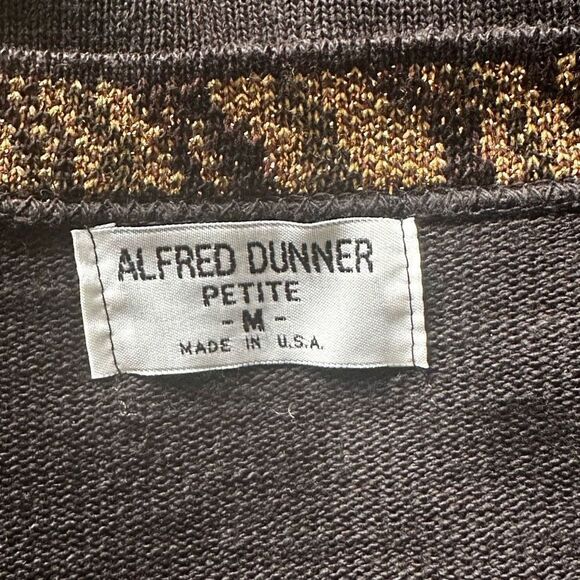 Vintage Alfred Dunner Black/Gold Cardigan Sweater - Picture 5 of 5